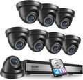 ZOSI 16 Channel Security Camera System 1080p, 2MP H.265+ Hybrid 16CH DVR with AI Human Vehicle Detect, 8 x 1080p CCTV Dome Camera Outdoor, 80ft Night Vision, 90° View Angle, Remote Access, 2TB HDD