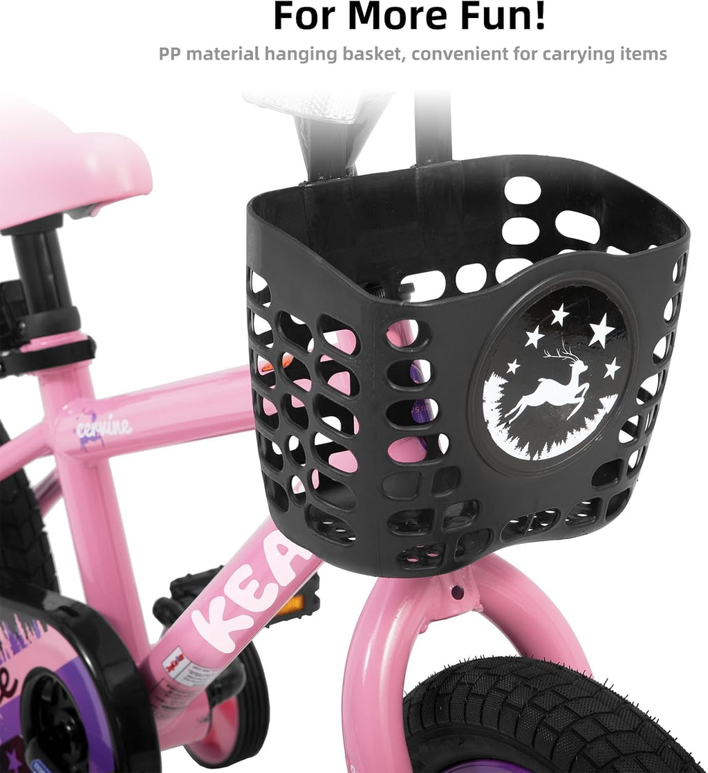 KEANO Cervine 14 16 20 Inch Kids Bike for Boys Girls Ages 3-10 Years, 14 16 Inch Toddler BMX Bikes with Training Wheels and Basket, 20 in Children Bicycles with Kickstand