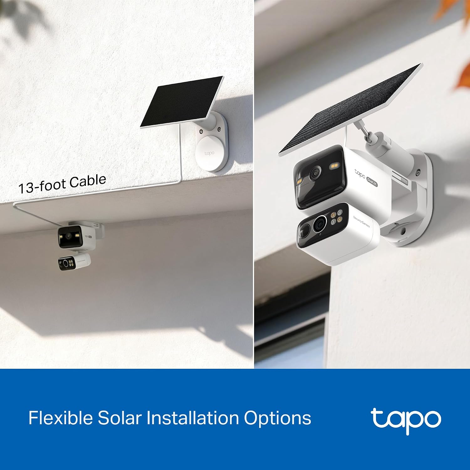 Tapo 2K Dual Lens Pan/Tilt Security Battery Camera Wireless w/Solar Panel, 165° Wide-Angle + 6mm Telephoto, Free Person/Vehicle Detection, 360° Pan, SD/Cloud Storage, Works w/Alexa & Google, C645D KIT