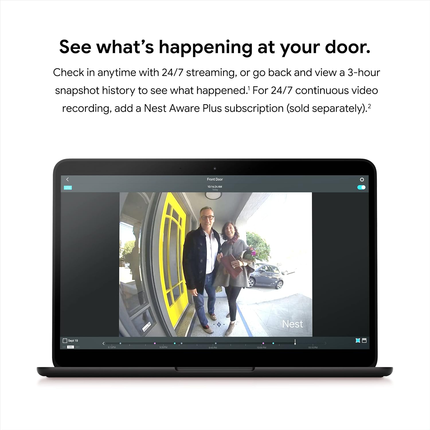 Google Nest Doorbell (Wired) - Formerly Nest Hello - Video Doorbell with 24/7 Streaming - Smart Doorbell Camera for Home with HDR Video, HD Talk and Listen, Night Vision, and Person Alerts