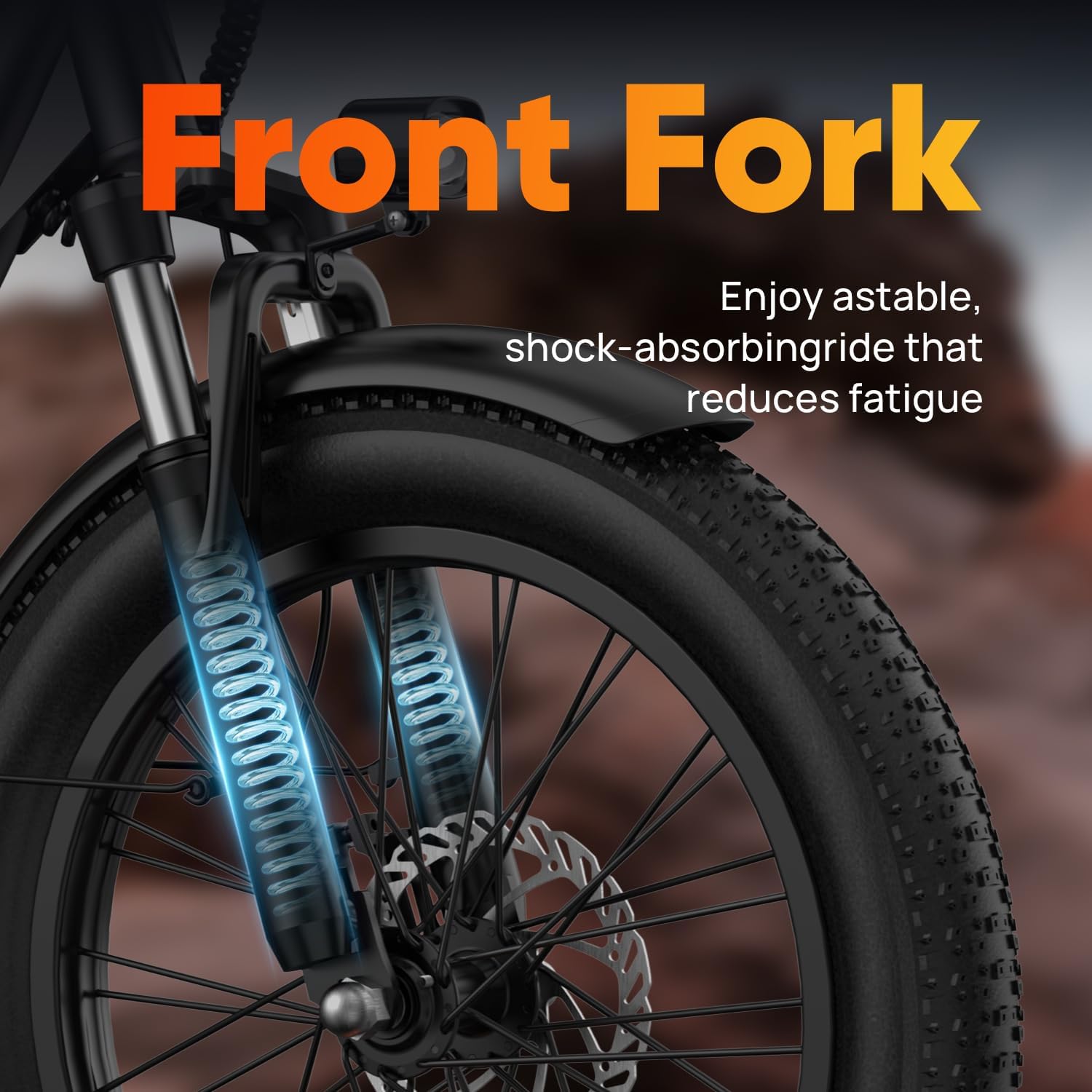 URLIFE 20'*3.0 Fat Tire Electric Bike for Adults, 28MPH 48V, 80-Mile, 7-Speed & Suspension, Adjustable Seat for Adults and Teens, UL 2849