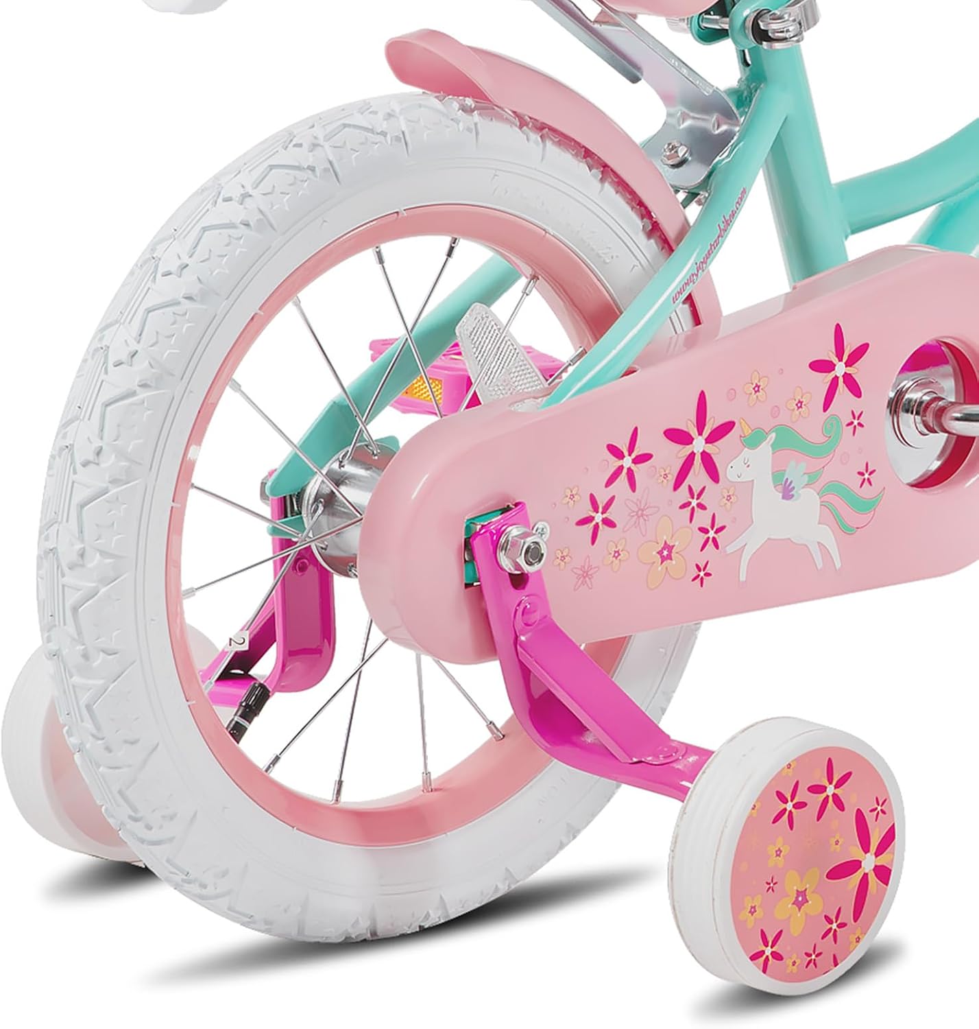 JOYSTAR Unicorn Kids Bike for Girls Ages 2-9 Years Old, 12 14 16 18 Inch Kids Bike with Training Wheels, Doll Seat, Streamers and Basket, Toddler Girl Bicycle, Multiple Colors