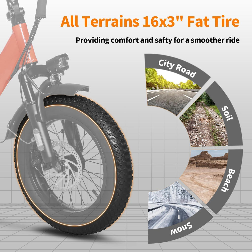 Electric Bike for Adults, 750W Long Range Foldable Ebike with One/Dual Removable Battery, 40-120 Mile/25-30MPH, 20'/16' Fat Tire Electric Bicycle