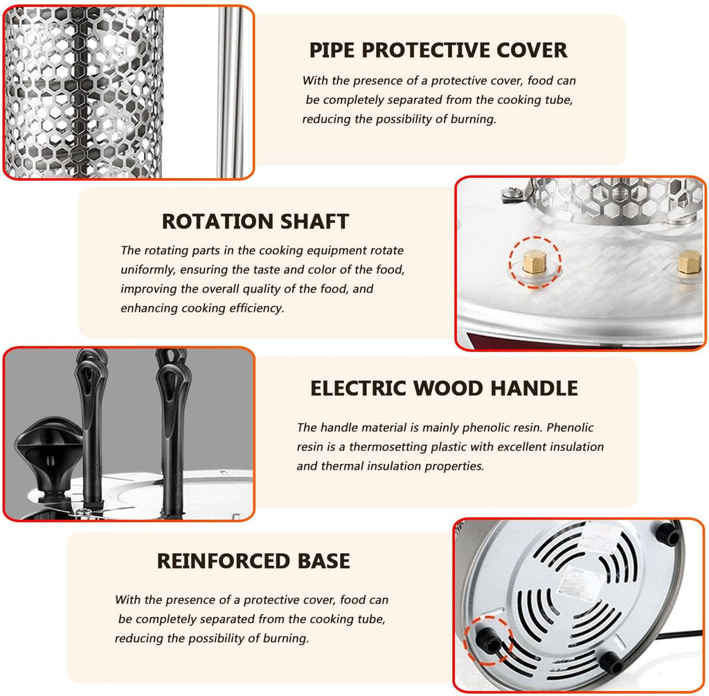 Smokeless Indoor Grill Revolving Vertical Electric Grill Key Control Automatic Rotating Barbecue for Family Gathering