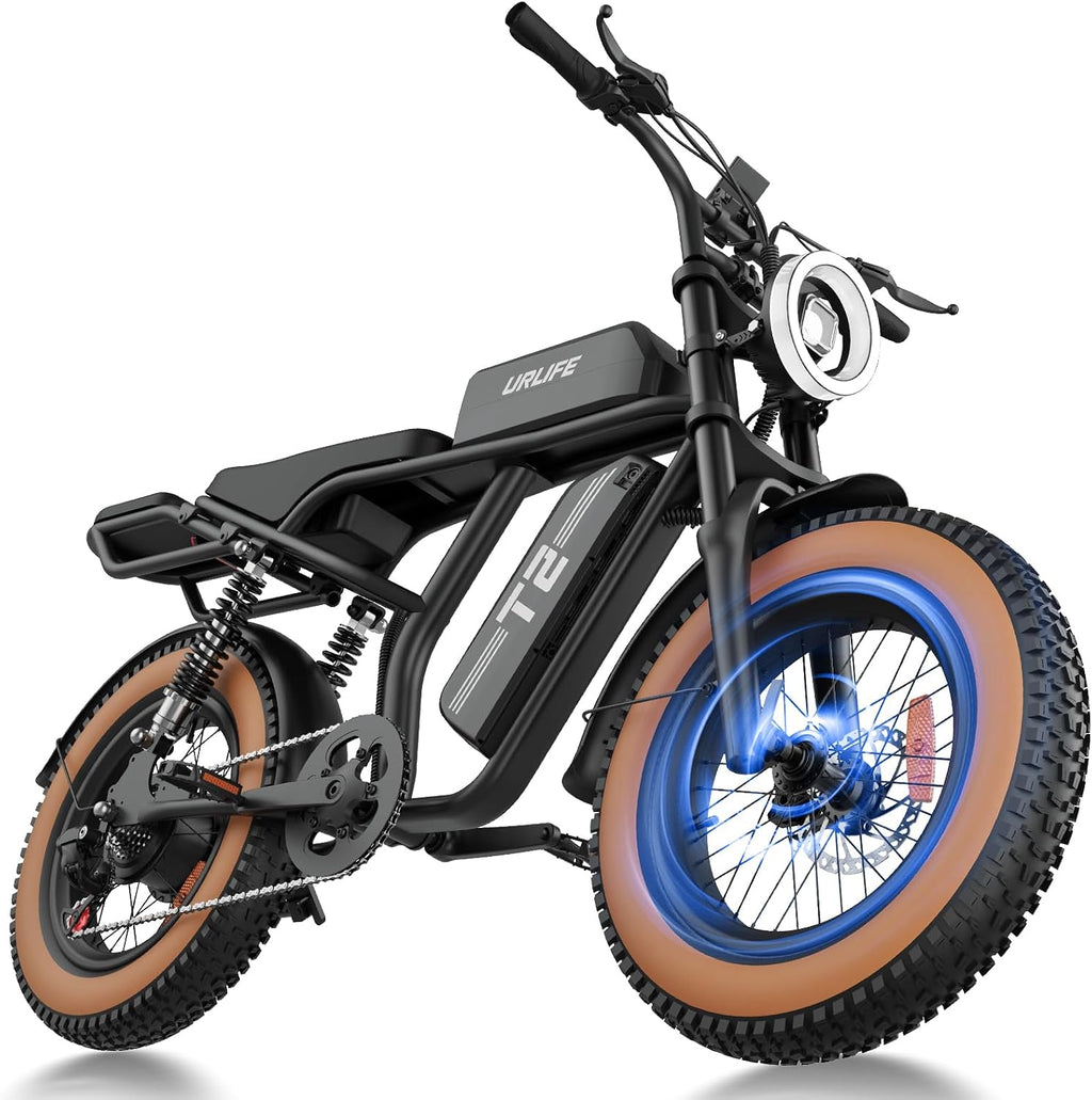 URLIFE Electric Bike for Adults,1500W Peak Electric Dirt Bike, Ebikes for Adults 100 Mile 28MPH Ebike, 48V 15.6Ah 20'x4.0 Fat Tires for All Terrain with Super Bright Headlights