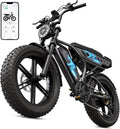 TST Electric Bike for Adults, 1500W Peak Motor 60/100 Miles Fat Tire Ebike with 48V 15Ah/25Ah Removable Battery 20' Fat Tire Electric Dirt Bike Full Suspension and 7-Speed