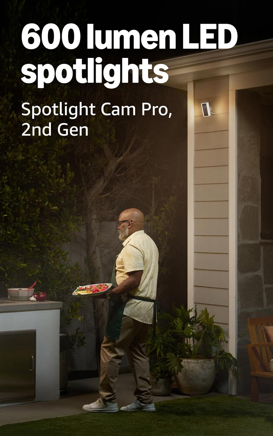 Ring Spotlight Cam Pro, Plug-In (Newest Model), White with Floodlight Cam Pro (Newest Model), White