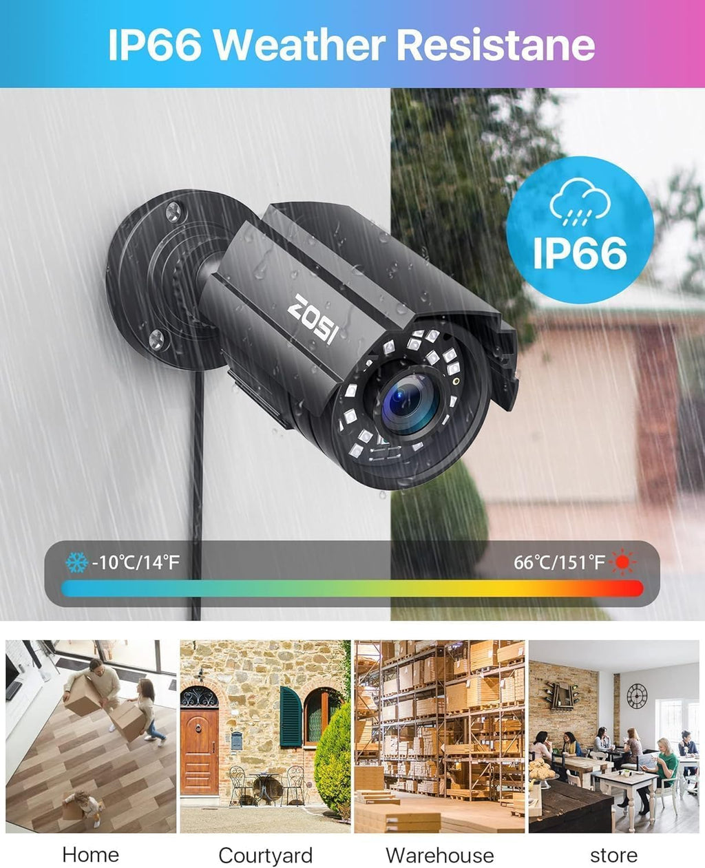 ZOSI 8CH 5MP Lite Security Camera System with AI Human Vehicle Detection, H.265 8 Channel CCTV DVR and 8 x 1080p 1920TVL Surveillance Metal Cameras Indoor Outdoor, Night Vision, Remote Access, No HDD