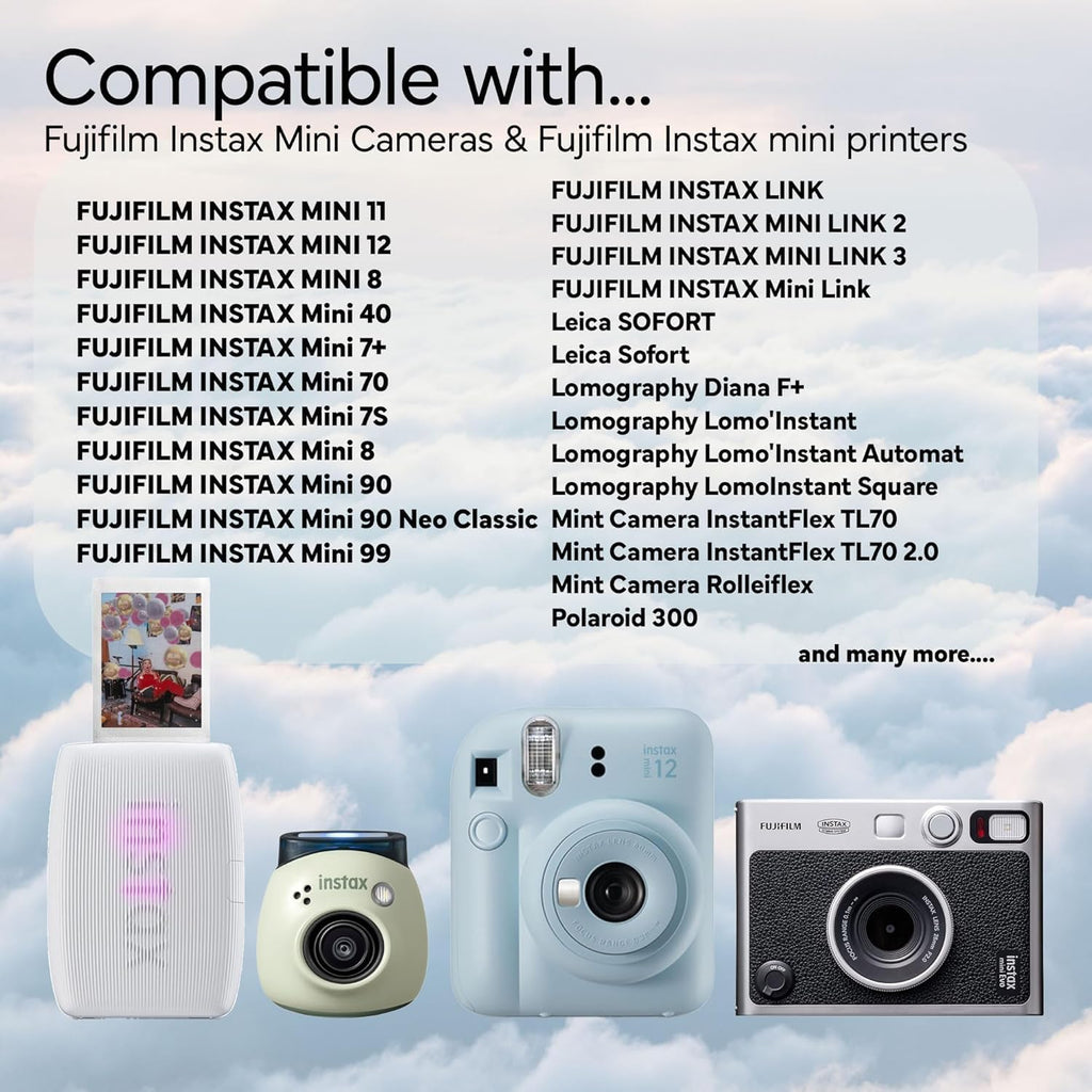 Fujifilm Instax Mini Instant Camera Film with Sandisk 32 GB USB Flash Drive + 15 x Mini Twin Packs (300 Sheets) and Buzz-Photo Microfiber Cleaning Cloth