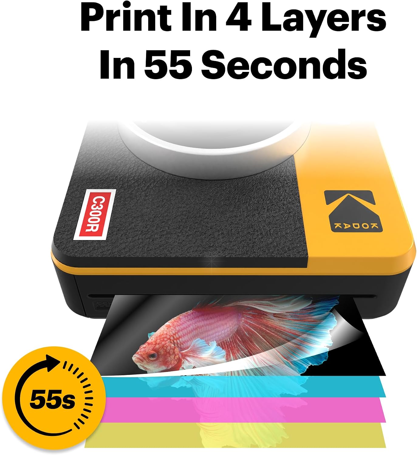 KODAK Mini Shot 3 Retro 3x3' Instant Digital Camera & Photo Printer, 38 Sheets, 2-in-1 Portable Print Camera, Bluetooth Smartphone Printer for iOS & Android, 4PASS Dye Sublimation, White
