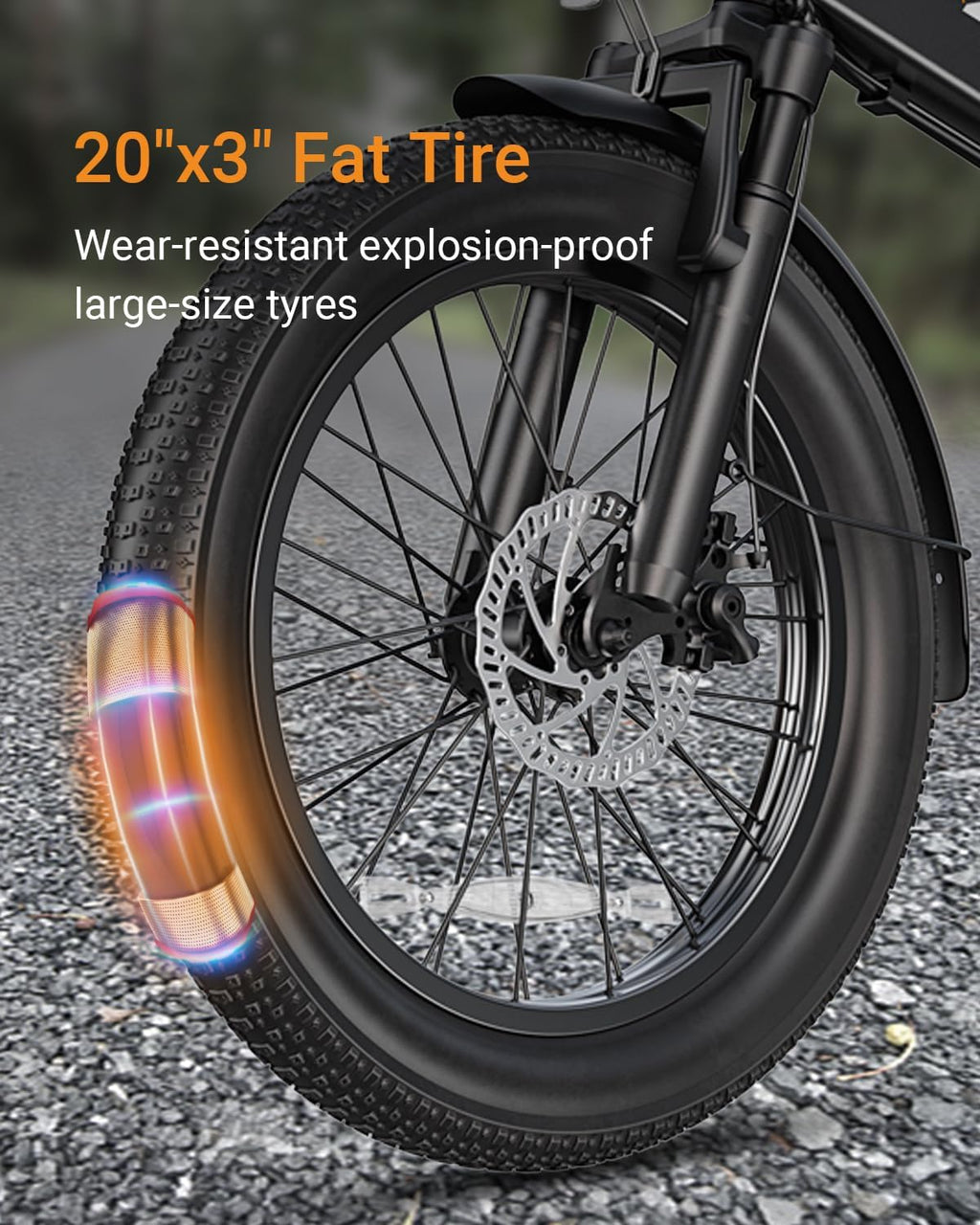 Folding Electric Bike, 48V 10.4AH Large Removable Battery E Bike, 28 MPH, 50 Miles Max Range, 20' Fat Tire Electric Bike for Adults, Adult Electric Bicycles for Commute