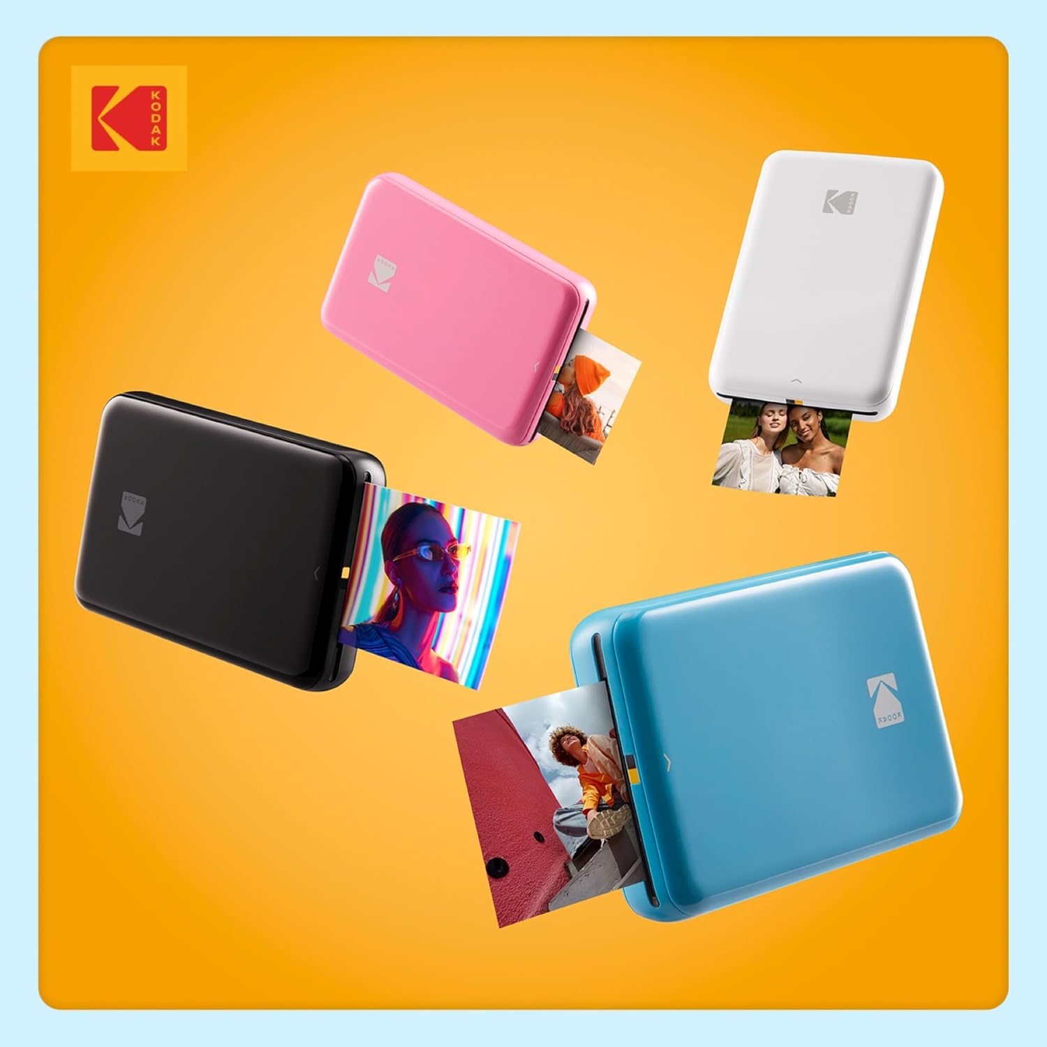 Kodak Step Instant Color Photo Printer with Bluetooth/NFC, ZINK Technology & Kodak App for iOS & Android (Blue) Starter Bundle