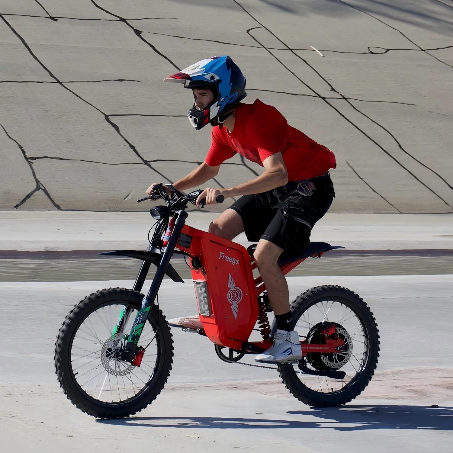 Freego Electric Motorcycle for Adults, X2Pro Electric Dirt Bike 6000W(Peak) Motor 60V/30Ah Battery,50MPH Off Road Electric Bicycle,19x2 Tire Full Suspension/Four-Piston Hydraulic Brake