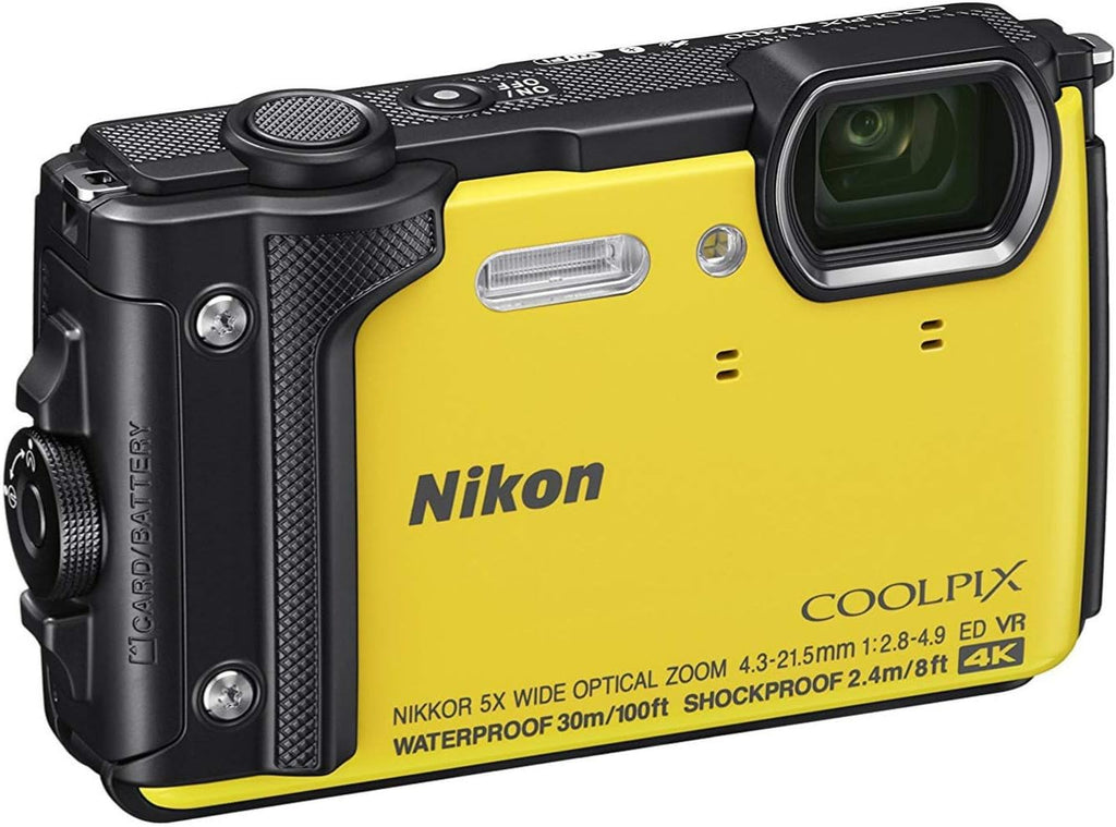 Nikon W300 Waterproof Underwater Digital Camera with TFT LCD, 3', Yellow (26525)