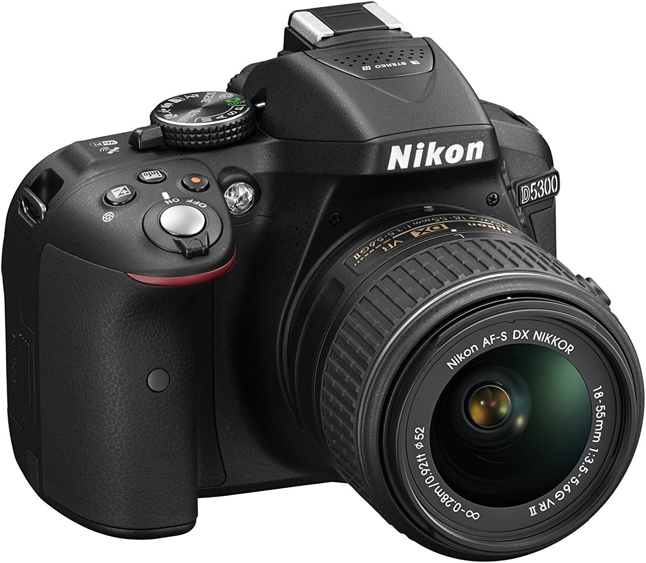 Nikon D5300 24.2 MP CMOS Digital SLR Camera with 18-55mm f/3.5-5.6G ED VR II Auto Focus-S DX NIKKOR Zoom Lens, Built-in WiFi and GPS - Black (Renewed)
