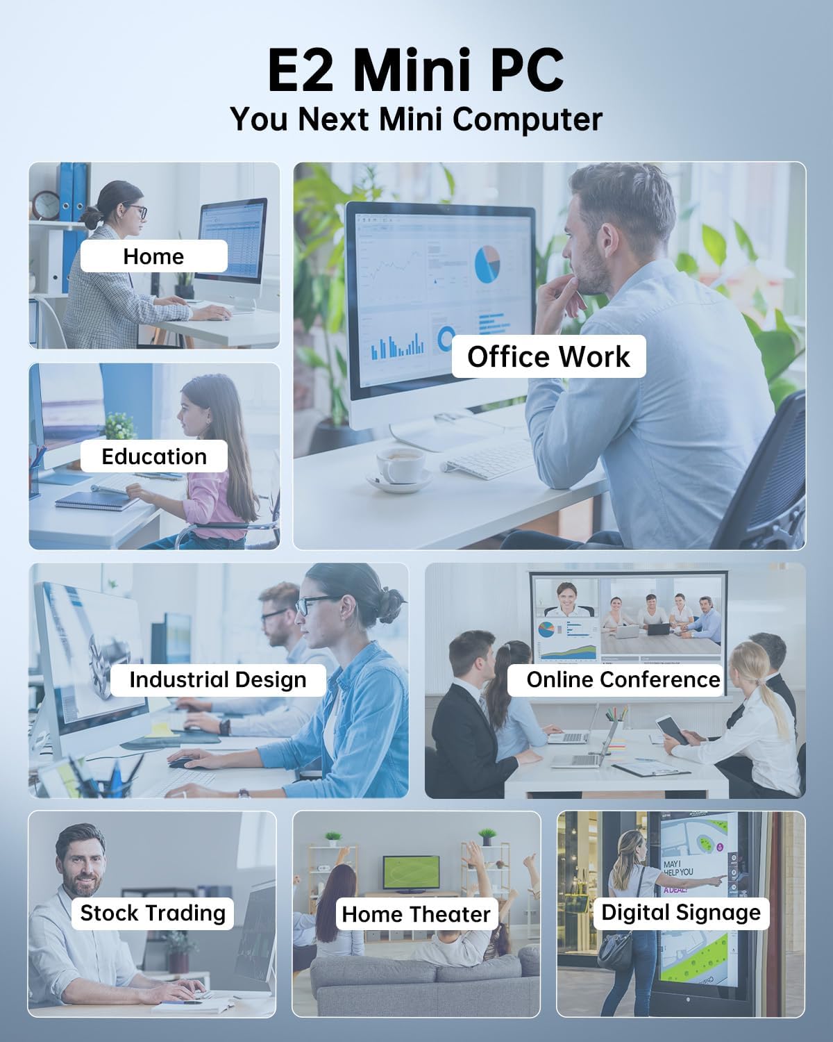 KAMRUI Essenx E2 N95 Mini PC, 16GB DDR4 1TB SSD Mini Computers, Alder Lake-N N95(Beat N100,up to 3.4GHz) Mini Desktop Computers, HDMI+DP1.4 Dual 4K UHD,Gigabit Ethernet,WiFi,BT/Home/Office Micro PC