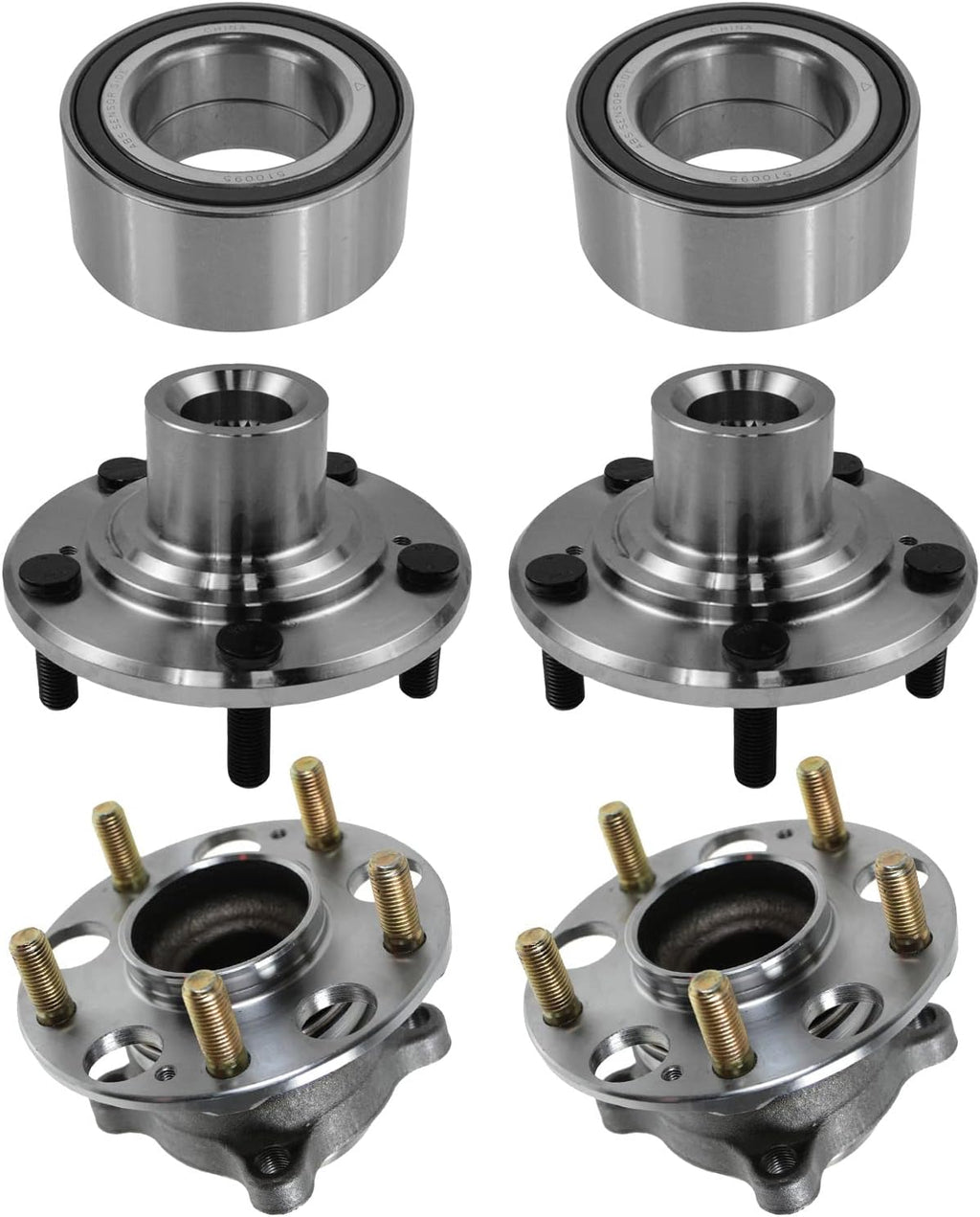 TRQ 2 Piece Wheel Bearing & Hub Assembly Set Compatible with 2009-2014 Acura TSX 2008-2012 Honda Accord