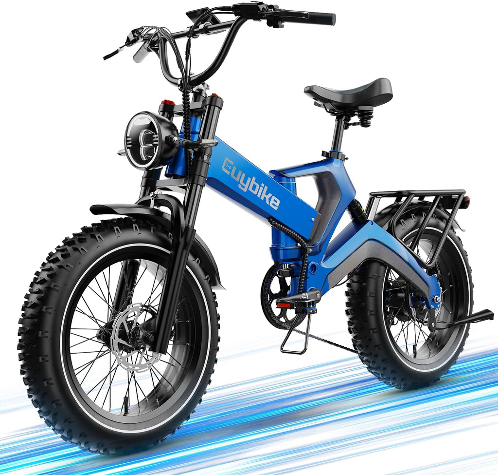 2000W/3000W Peak Motor Electric Bike for Adults, 48V/52V 25AH/30AH Battery Full Suspension Foldable Ebike, 20'x4.0' Fat Tires 35MPH Dirt Bike, 100/120 Miles Hydraulic Brake Magnesium Alloy Motorcycle