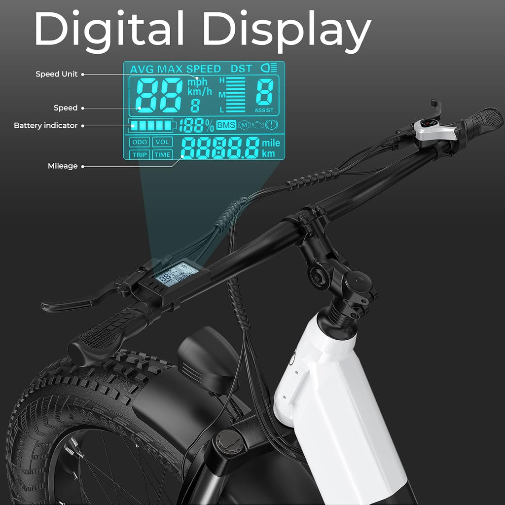 ANCHEER 26' Electric Bike for Adults, 1000W Peak Motor, 20MPH Speed, 60 Miles, 48V 15Ah Removable Battery, Fat Tire Electric Bike Off-Road EBike for Men & Women, UL2849 Compliant, 7 Speed, RoverL/H