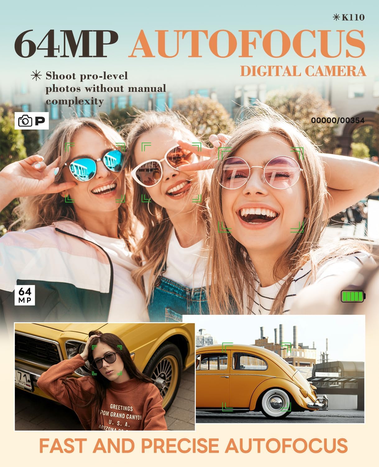 NBD 5K Digital Cameras for Photography Autofocus,64MP Vlogging Cameras for YouTube,18X Digital Zoom Travel Camera with Anti-Shake,2 Batteries,32GB TF Card (Black)