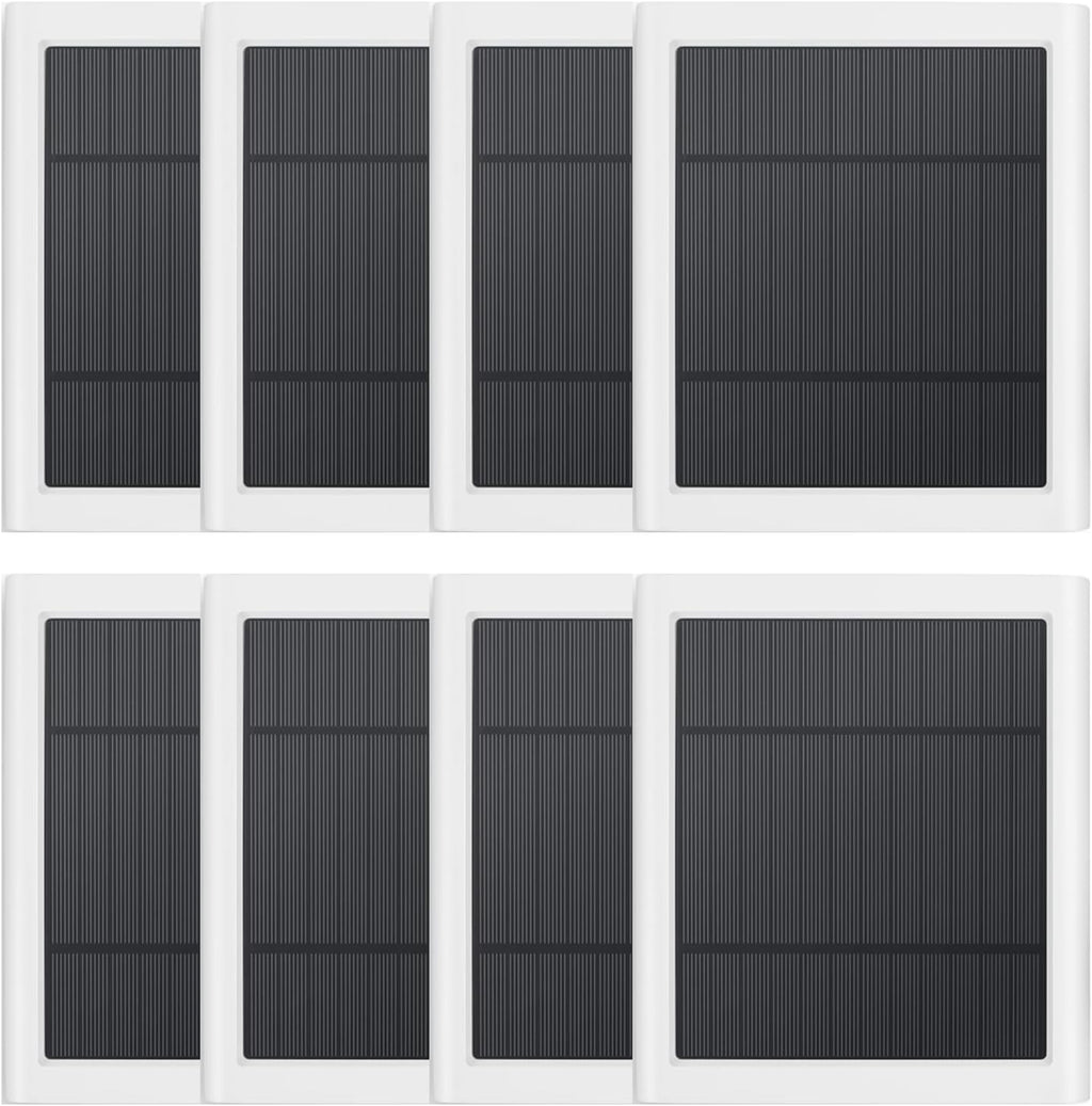 8 Pack IP65 Solar Panel for Rings Camera, 4W Solar Charger Compatible with Rings Spotlight &All-New Stick Up Outdoor Cam Battery, 10ft Long Cable with USB-C to Barrel Plug Adapter