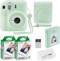 Fujifilm Instax Mini 12 Instant Camera with Case, 20 Fujifilm Prints, Decoration Stickers, Frames, Photo Album and More Accessories (Mint Green)