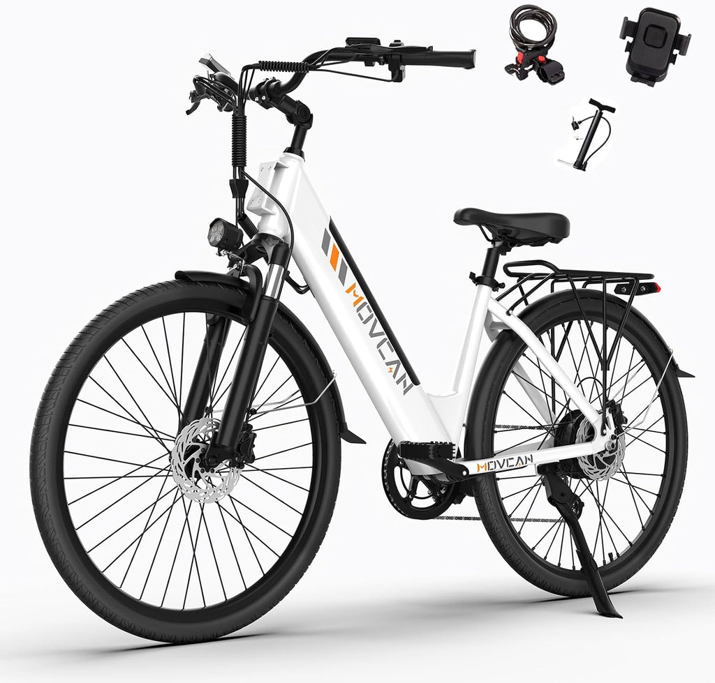 Movcan V80 Electric Bike, 1000W Motor 28MPH 26'' City Cruiser Ebike for Adults, 48V 13Ah Removable Battery Up to 70 Miles, 7-Speed Dual Disc Brake, Mountain E-Bike for Commuting