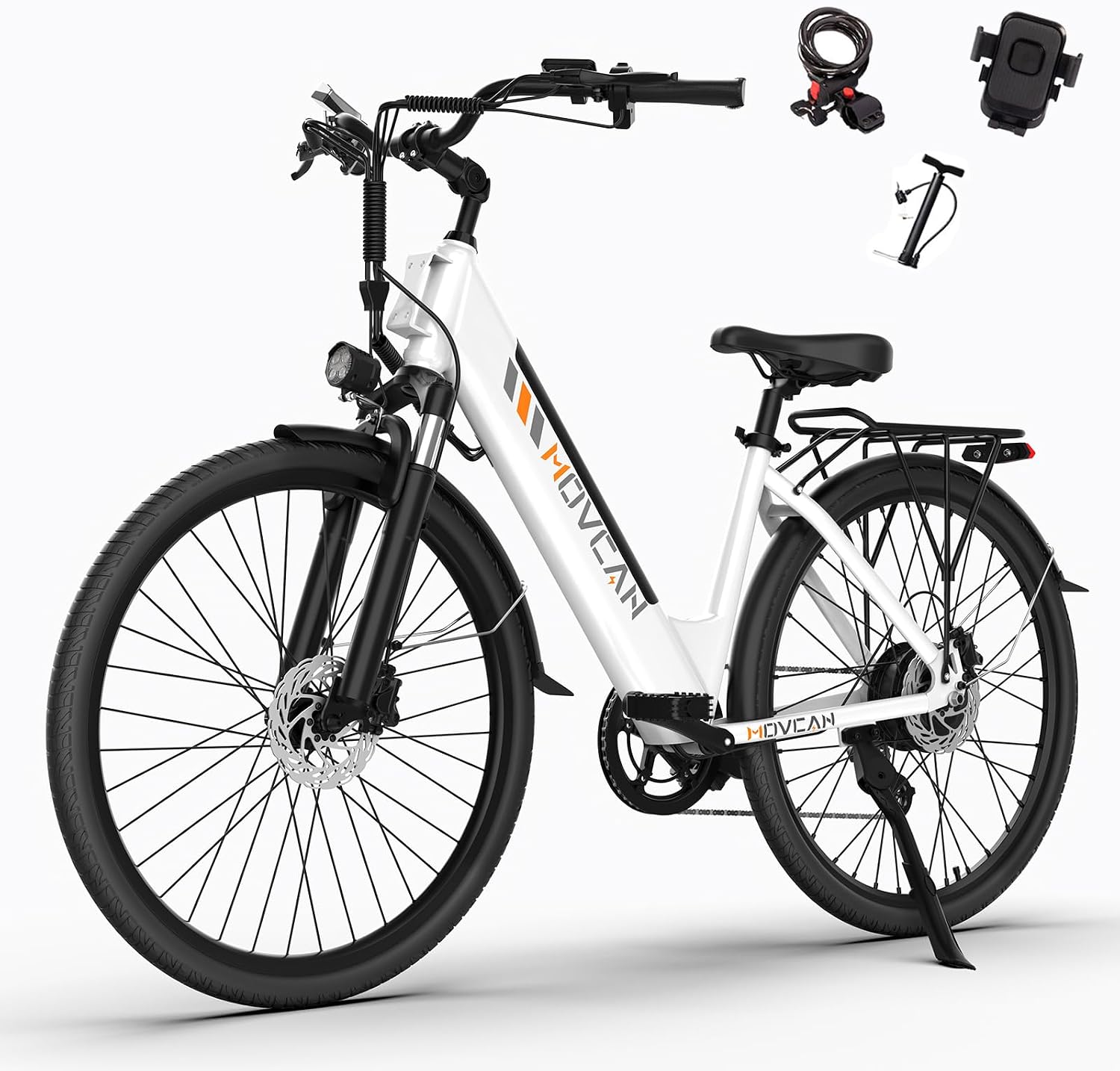 Movcan V80 Electric Bike, 1000W Motor 28MPH 26'' City Cruiser Ebike for Adults, 48V 13Ah Removable Battery Up to 70 Miles, 7-Speed Dual Disc Brake, Mountain E-Bike for Commuting