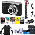 Minolta MNB5Z 56MP 5K Ultra HD 2.8' LCD Screen Digital Camera, Black, Bundle with Shoulder Bag, 64GB Memory Card, Tripod, Cleaning Kit, PC Software Kit