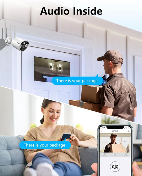 (2026 Update) Wireless Security Camera System, 10CH WiFi NVR with 8 x 3MP Dual Antenna Cameras, 55% Longer Range, 6TB HDD 90-Day Recording, Dual Band 2.4/5.8GHz, Free App