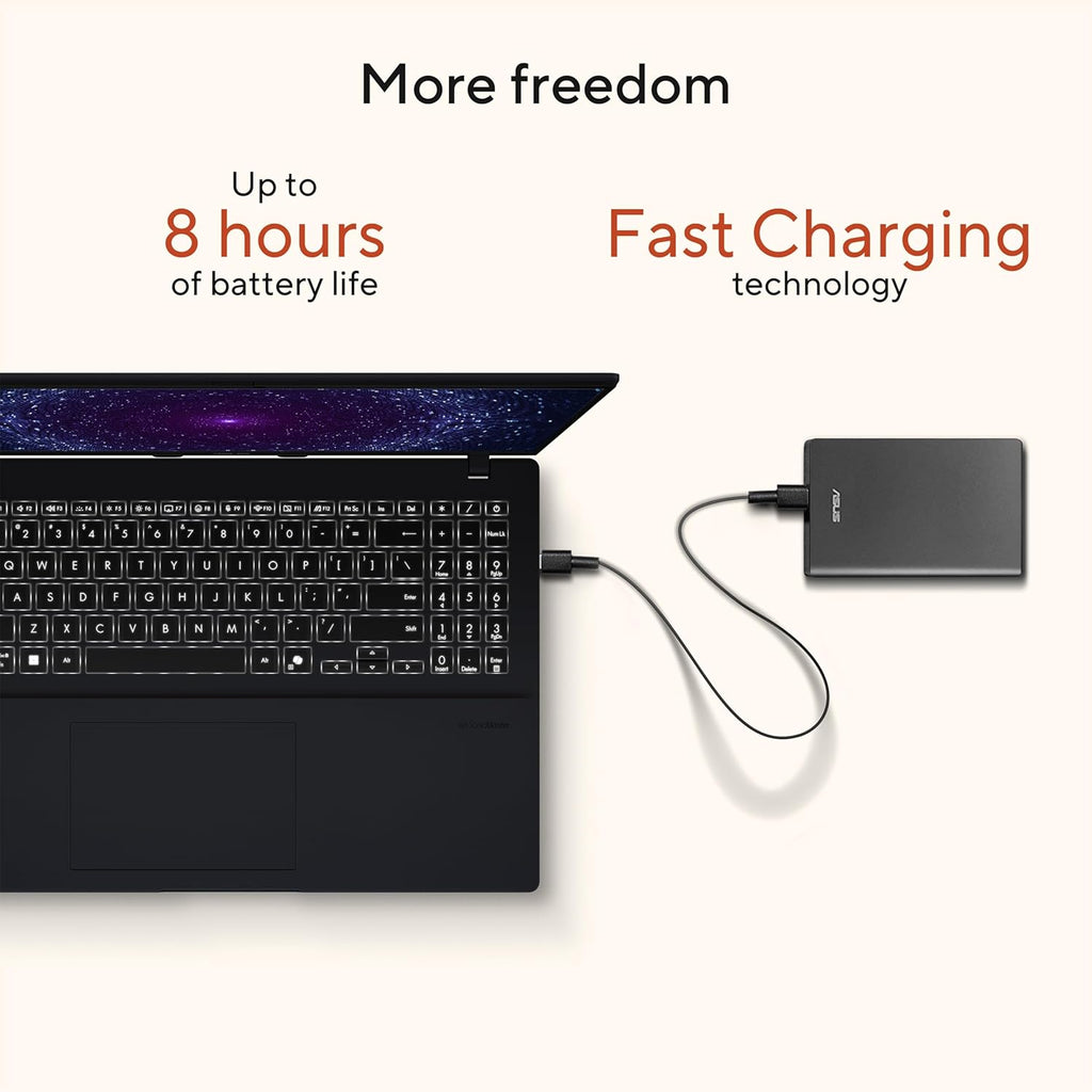 ASUS Vivobook 16 Laptop, Copilot+ PC, 16' WUXGA 60Hz Display, AMD Ryzen AI 7 350 with XDNA NPU, AMD Radeon Graphics, 16GB RAM, 1TB SSD, Quiet Blue, M1607KA-DS76