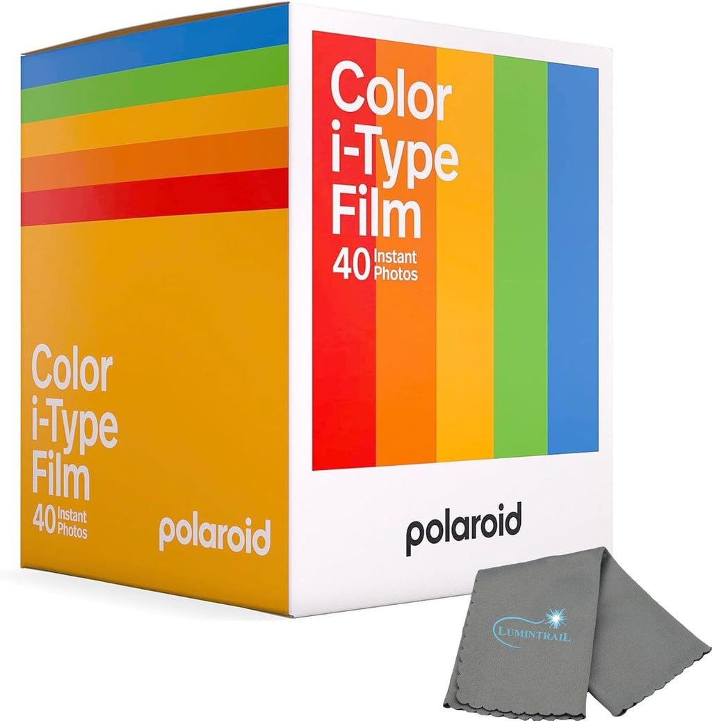 Polaroid Instant Color Film for i-Type Cameras 40x Film Pack (40 Photos) Bundle with a Cleaning Cloth