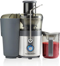 Hamilton Beach Juicer Machine, Centrifugal Extractor, Big Mouth 3' Feed Chute, Easy Clean, 2-Speeds, 40 oz. BPA Free Pitcher, 850 Watt Motor, Silver (67850)
