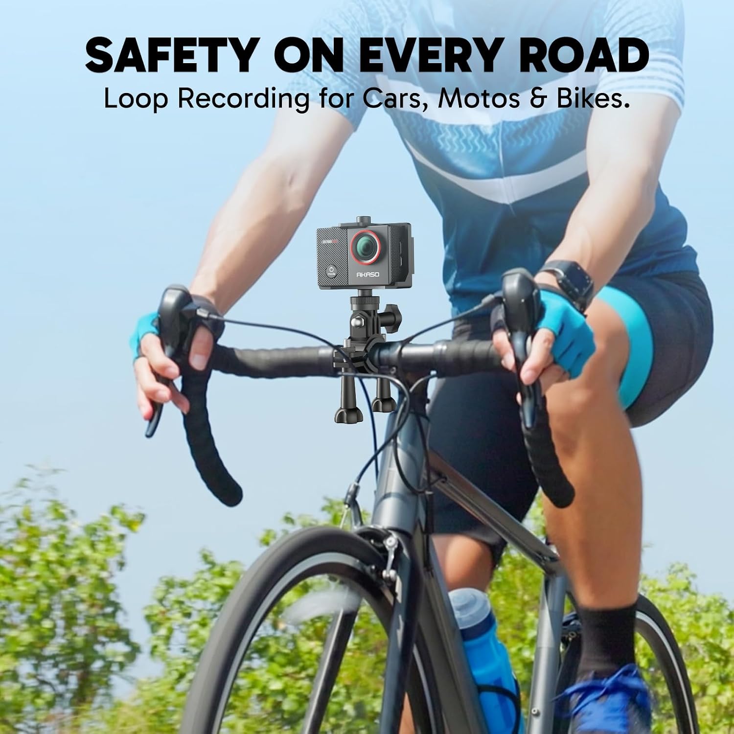 AKASO EK7000 Pro 4K30fps Action Camera with Touch Screen EIS 131ft Waterproof Underwater Camera Remote Control 5X Zoom with Helmet Accessories Kit (with 128GB MicroSD Card)