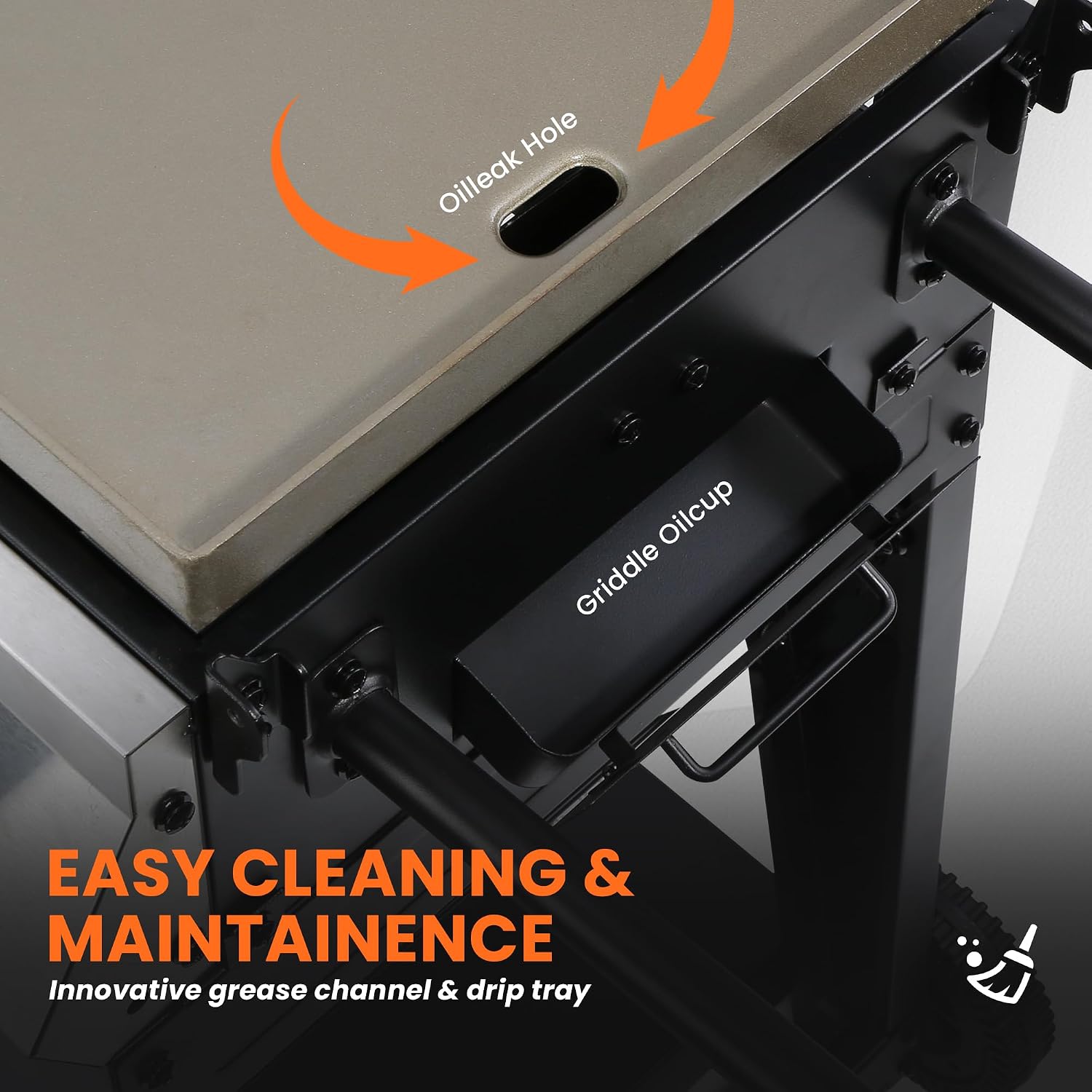 36 Inch Outdoor Flat Top Gas Propane Griddle with 5 Burners 50,000BTU,Powder Coated Steel Portable Gas Grill with Side Shelves for BBQ,Camping,Backyard