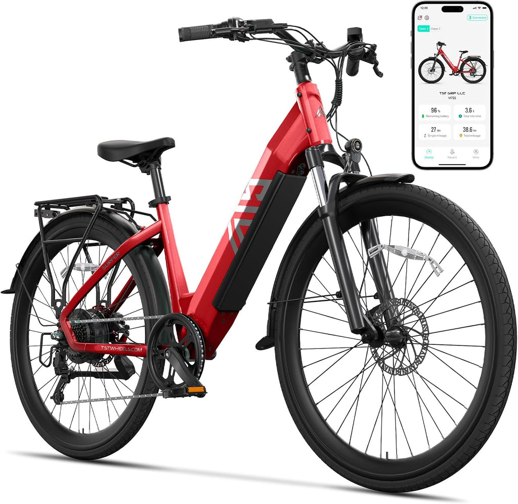 TST Electric Bike for Adults, 1500W Peak Motor 60/100 Miles Fat Tire Ebike with 48V 15Ah/25Ah Removable Battery 20' Fat Tire Electric Dirt Bike Full Suspension and 7-Speed