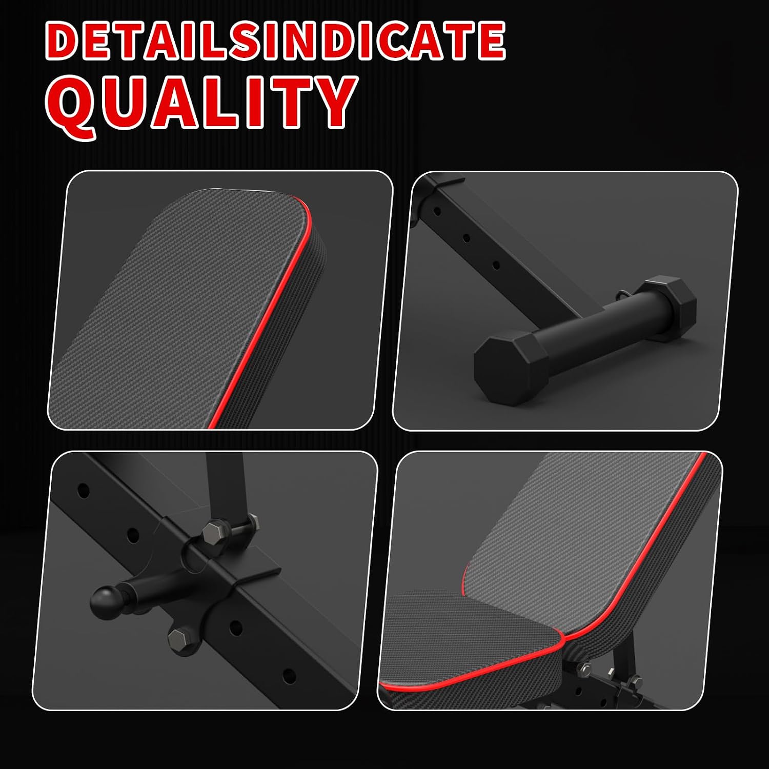 Adjustable Weight Bench - Utility workout Benches for Exercise, Free Installation Design for Portable Fitness Strength Training Equipment at Home Gym