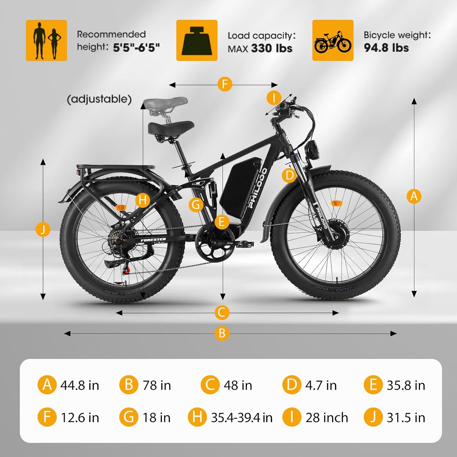 5000w Dual Motor Electric Bicycles, 60V Battery E-Bike with 45 MiIe P-Hour Electric Bike for Adults, 26 Fat Tire Hunting Ebike for All Terrain, Full Suspension Electric Ebike