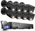 ANNKE 16CH 2MP FHD AI Surveillance Security Camera System with 2TB Hard Drive and 8X 2MP Outdoor Weatherproof CCTV Cameras with Smart Dual Light, Human Vehicle Detection, Color Night Vision