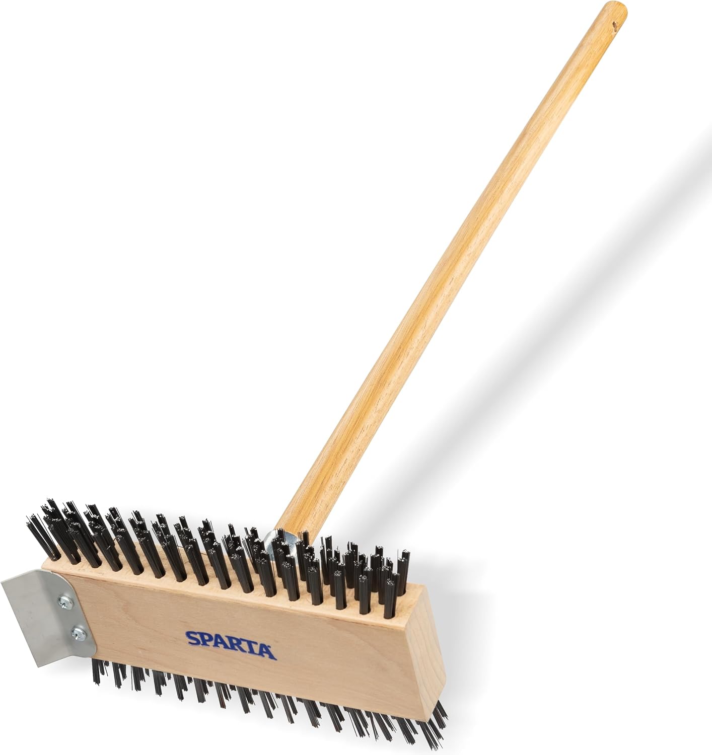 SPARTA 4002600 Stainless Steel Grill Brush, Grill Scraper With Long Handle For Commercial Cleaning, Kitchens, Restaurants, Bathrooms, 30 Inches, Brown, (Pack of 6)