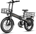 Jasion EB6 Foldable Electric Bike for Adults,【1200W Peak Motor, 25 MPH, 50 Miles Range】 20' Fat Tire Ebike with 48V Built-in Battery, Lightweight Aluminum Frame E Bike for Commuting, Off-Road, Travel