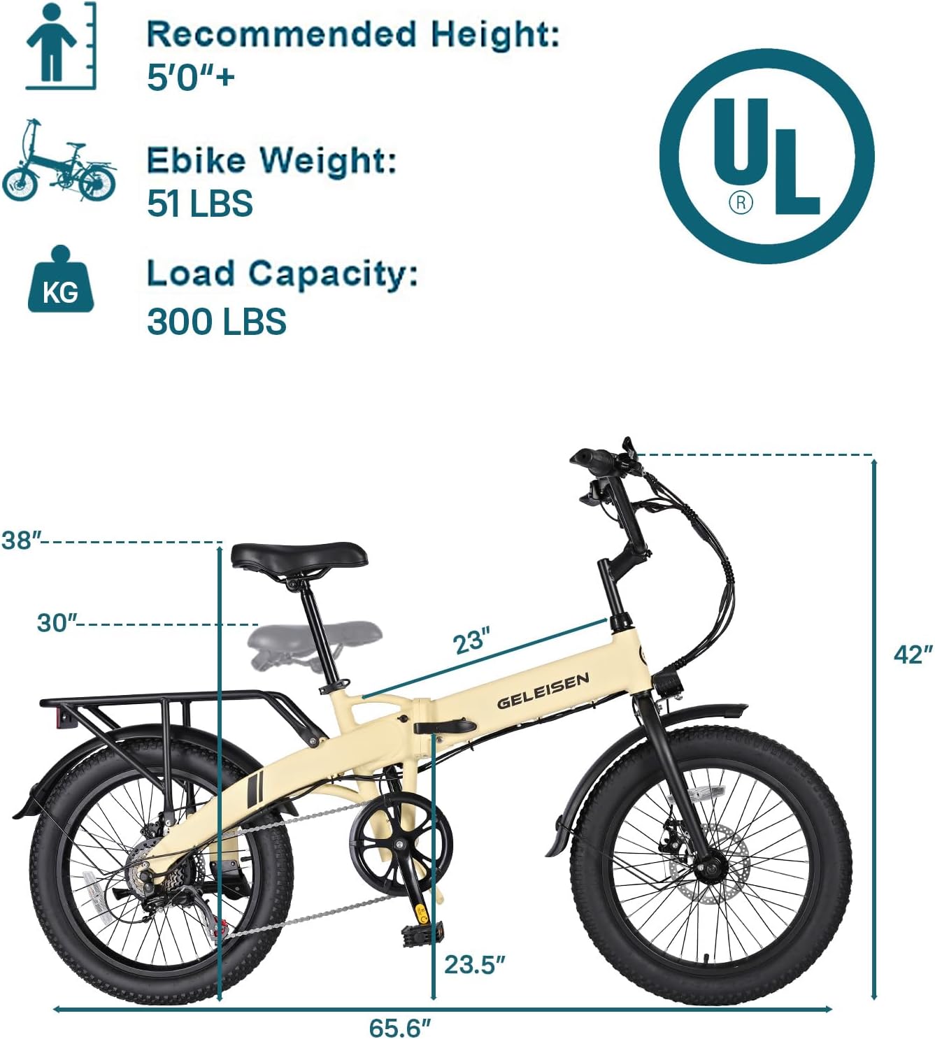 Folding Electric Bike for Adults, 20'×3.0 Fat Tire Electric Bicycle, 374.4Wh Battery Ebike, 20MPH Electric Cargo Bike with LCD Color Display & 6 Speed Gears (Fits for 5'0'+)