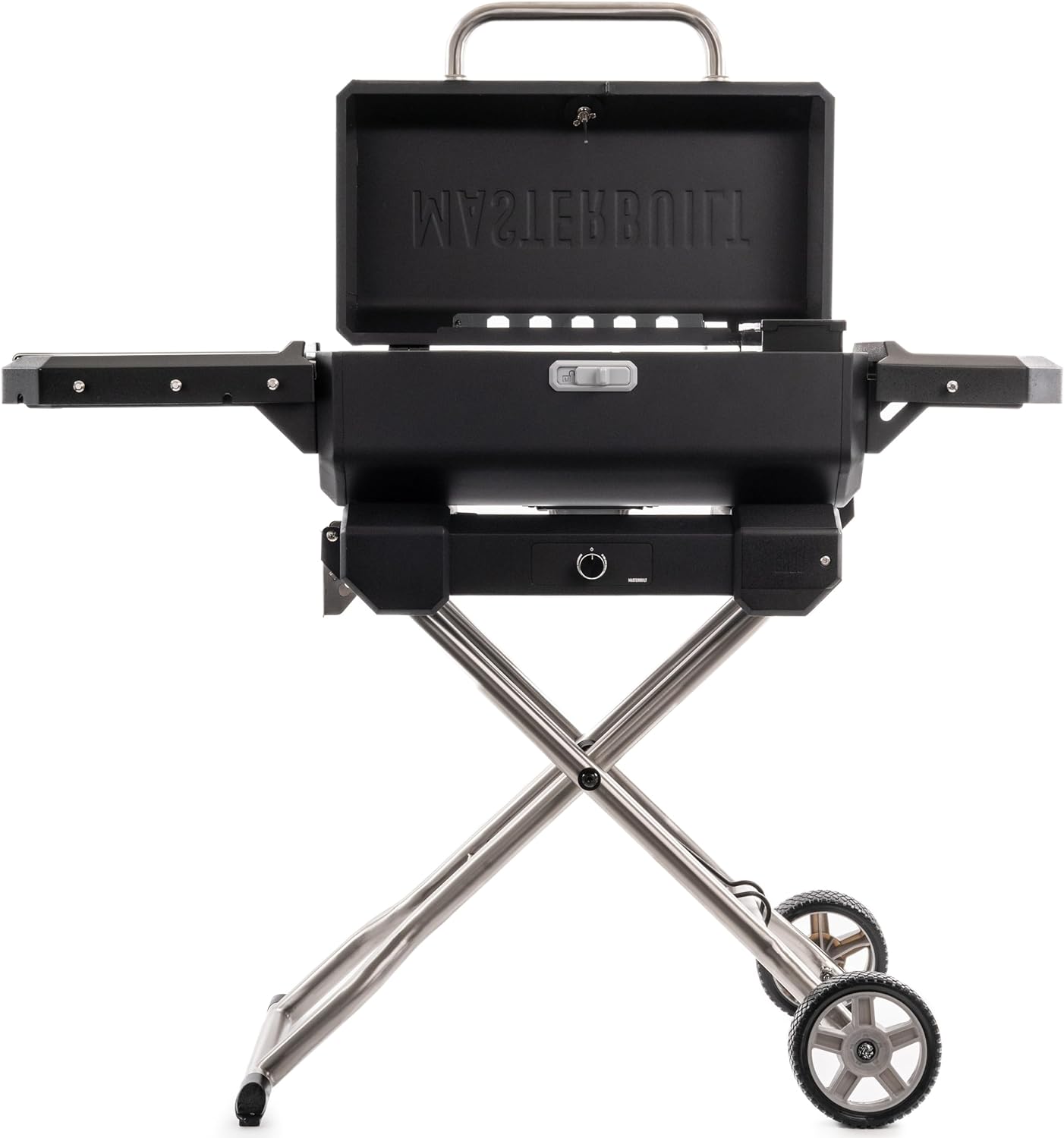 Masterbuilt® Electric Portable Charcoal Grill and Smoker with SteadyTemp Analog Temperature Control, Collapsible Cart and 200 Cooking Square Inches in Black, Model MB20040722