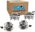 TRQ 2 Piece Front Rear Wheel Bearing & Hub Assembly Set Compatible with 2012-2015 Chevrolet Captiva Sport 2007-2009 Equinox Pontiac Torrent 2008-2010 Saturn Vue Suzuki XL-7