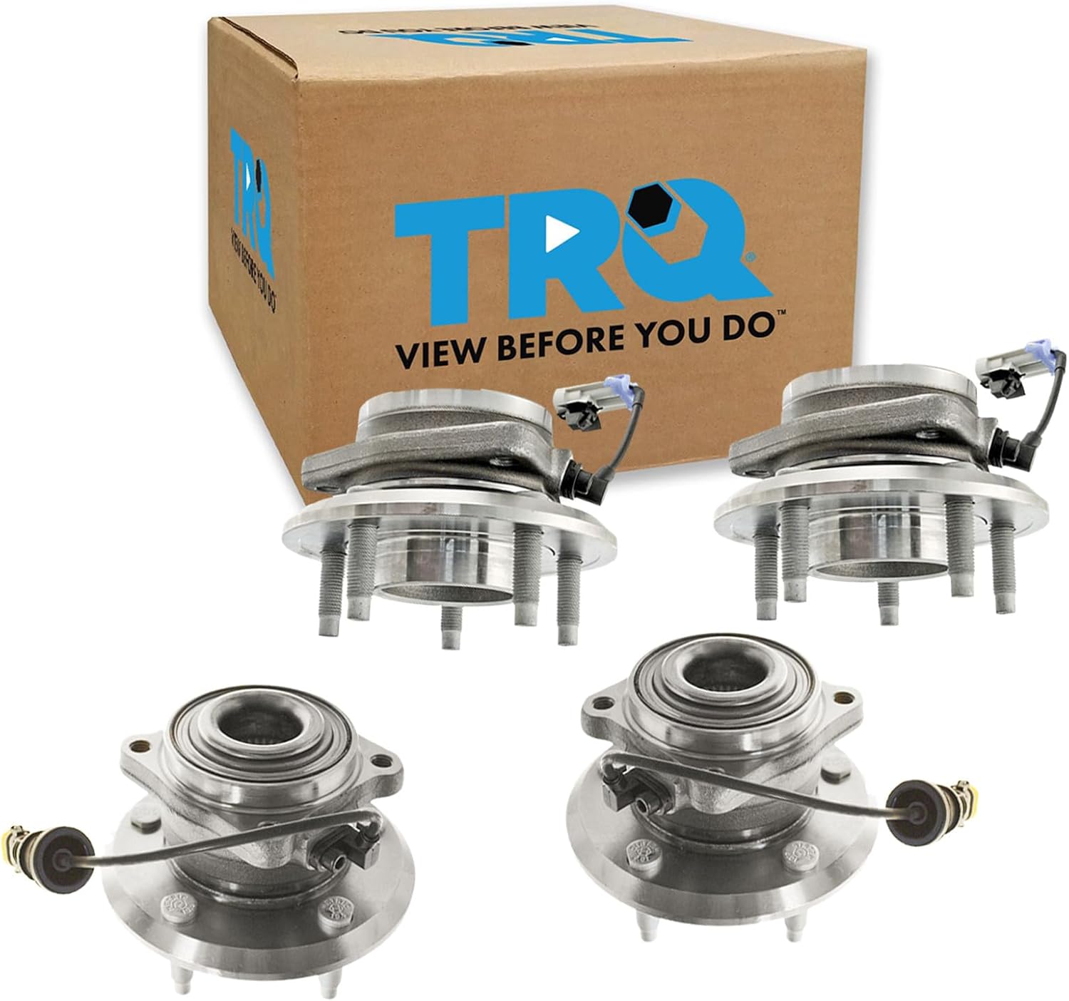 TRQ 2 Piece Front Rear Wheel Bearing & Hub Assembly Set Compatible with 2012-2015 Chevrolet Captiva Sport 2007-2009 Equinox Pontiac Torrent 2008-2010 Saturn Vue Suzuki XL-7