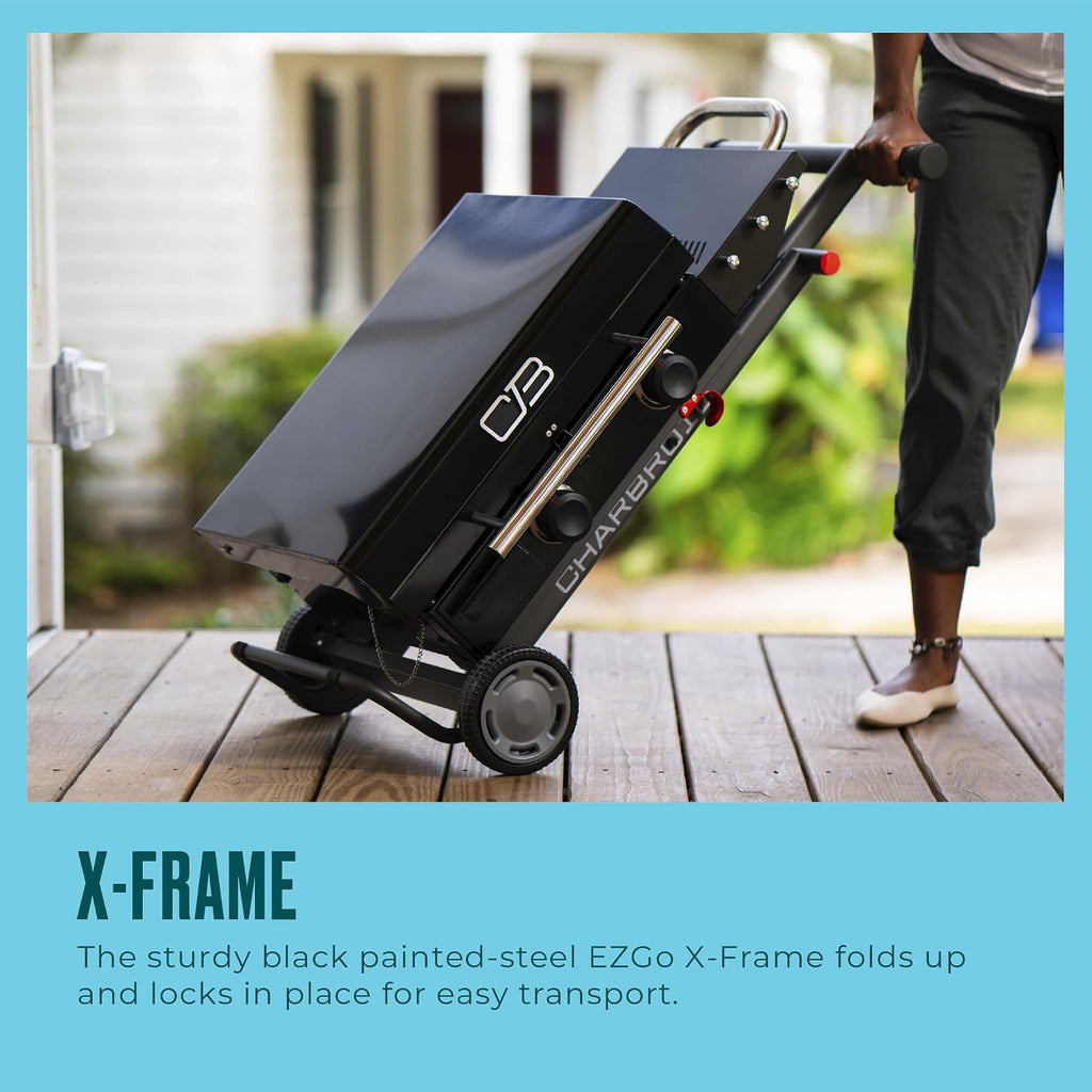 Charbroil® 22' Performance Series™ Folding Cart 2-Burner Portable Propane Gas Griddle, Black - 463711223