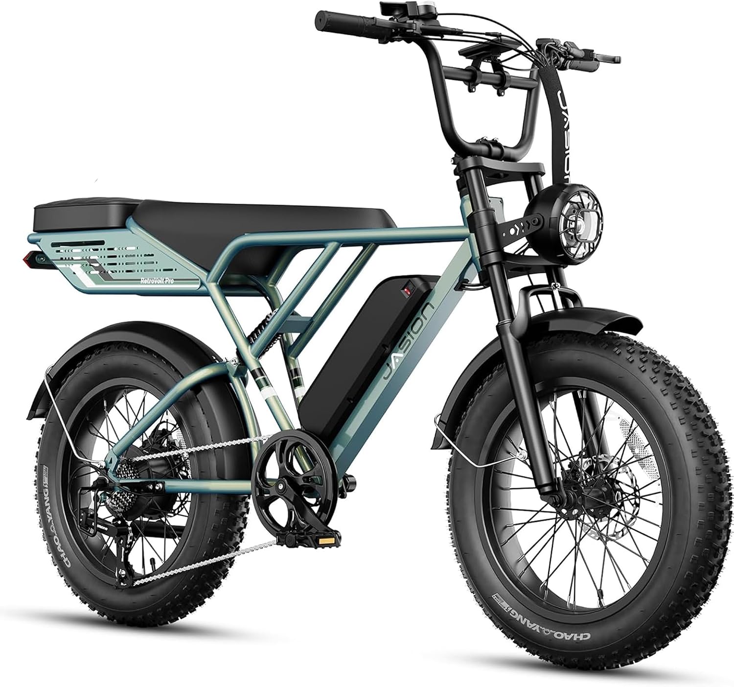 Jasion RetroVolt Pro Electric Bike for Adults, [3000W Peak Motor & 38 MPH & 90-Miles], 52V 20AH Removable Battery, Hydraulic Brakes EBike, 20'' X 4'' Fat Tire Electric Dirt Bike