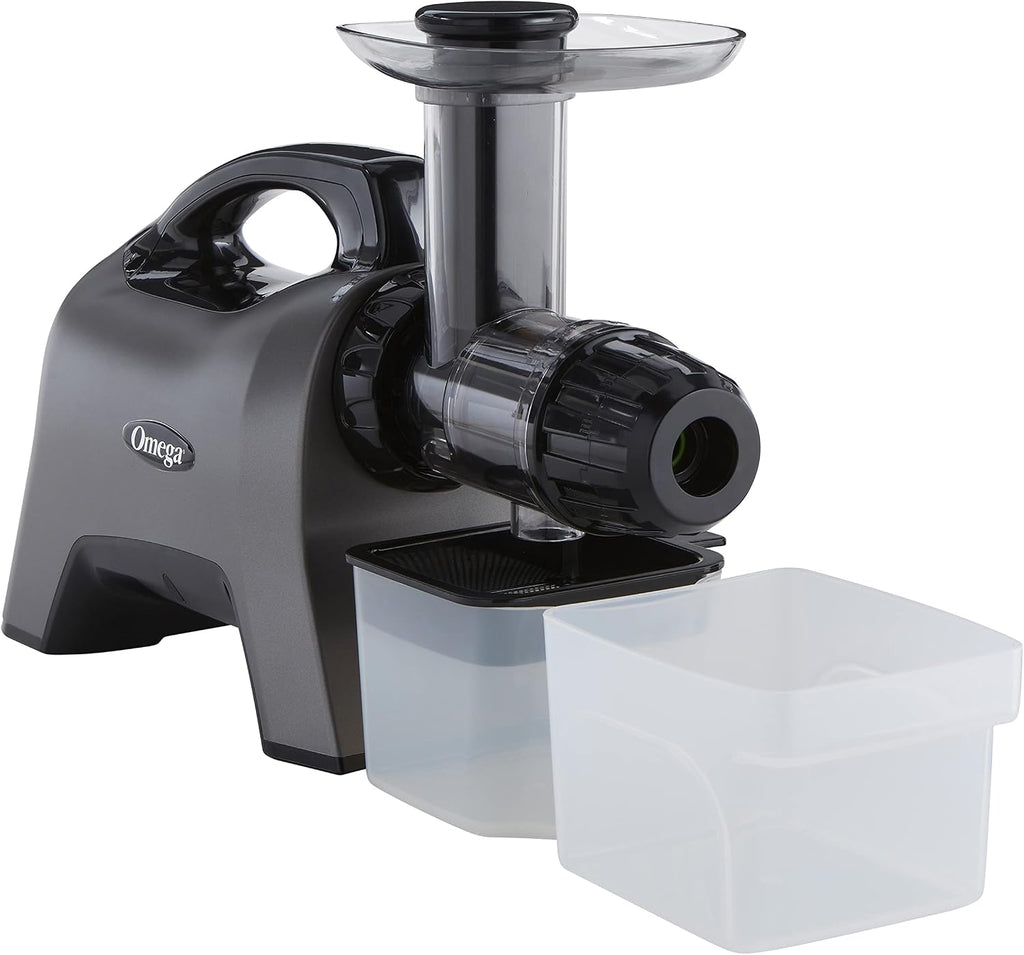 Omega Celery Juicer and Nutrition System Masticating Juicer, Cold Press Juicer Machine For Celery with Adjustable Dial, 200-Watt, Silver