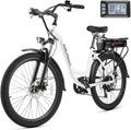 ANCHEER Electric Bike for Adults, 48V 499Wh Ebike, 26' City Commuter Bike with 48V Removable Battery, Up to 55 Miles, 3H Fast Charge, 7-Speed, Step-Thru Cruiser Bike for Women Men, UL2849 Compliant
