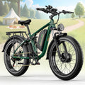 6000W Dual Motors Electric Bike for Adults,60V 20Ah 26' Fat Tire Ebike,50 mph up to 100 Miles Full Suspension Class 3 Electric Bicycle for Snow Off Road Mountain Hunting Commuter